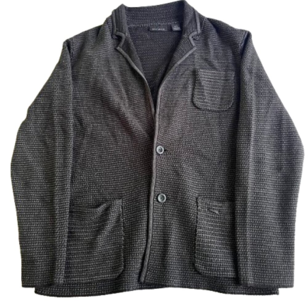DKNY Jeans Men’s Cardigan – Medium (Textured Black)